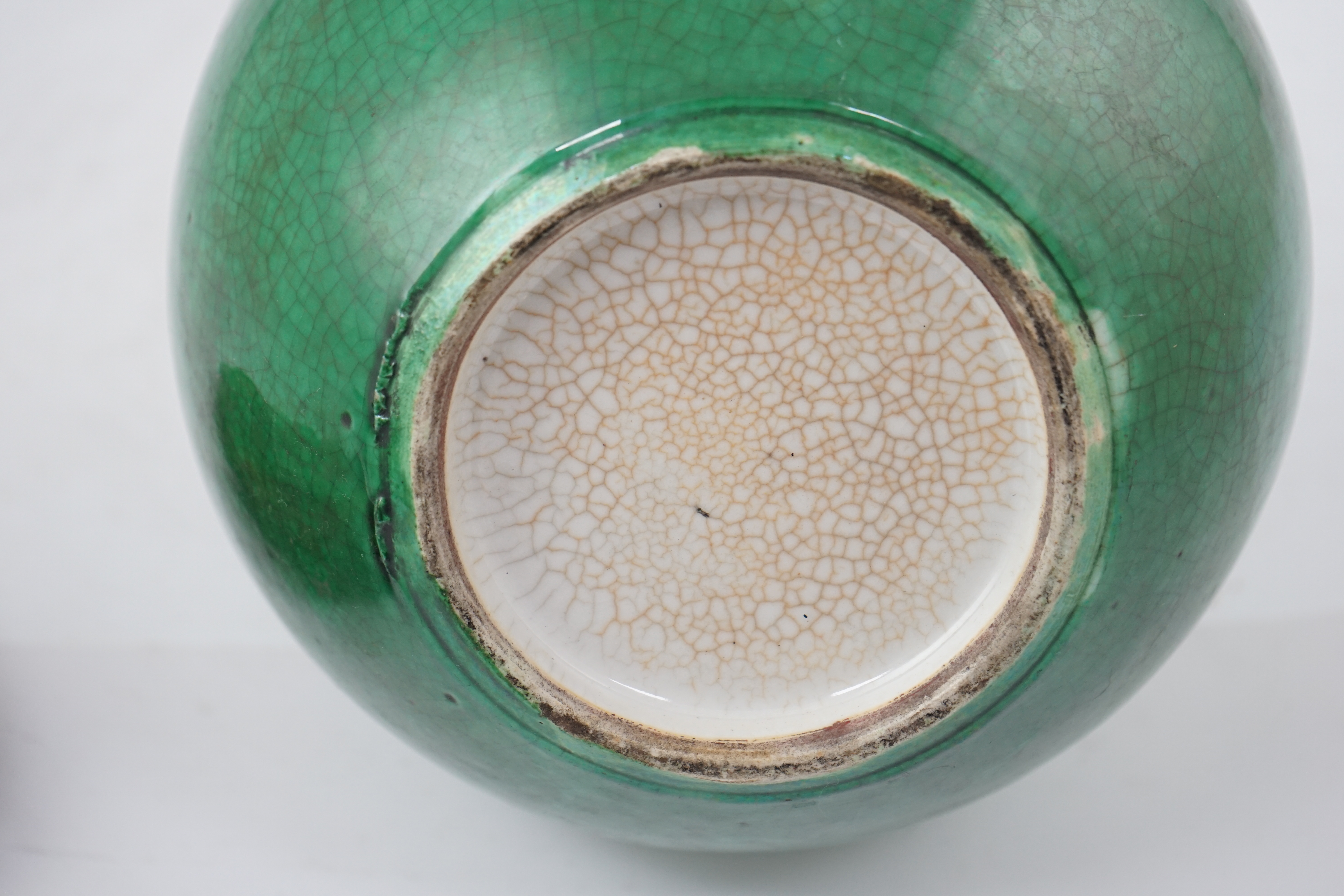 A Chinese green crackle glazed bottle vase, 19th century